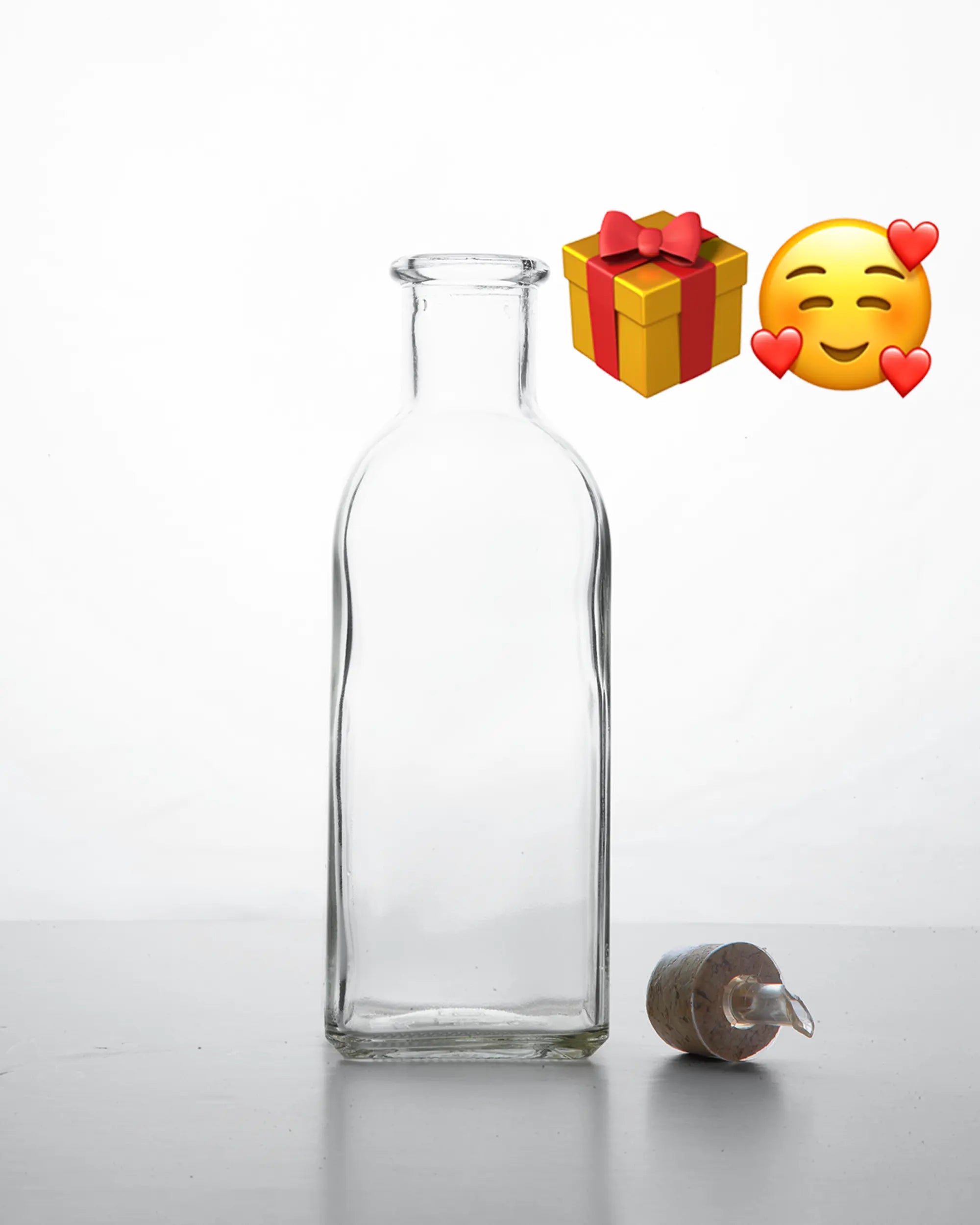 Klasyczna hiszpańska butelka 500 ml na oliwę 'frasca' w prezencie do pierwszego zamówienia garrafy 5 litrów oliwy AOVE.LOVE