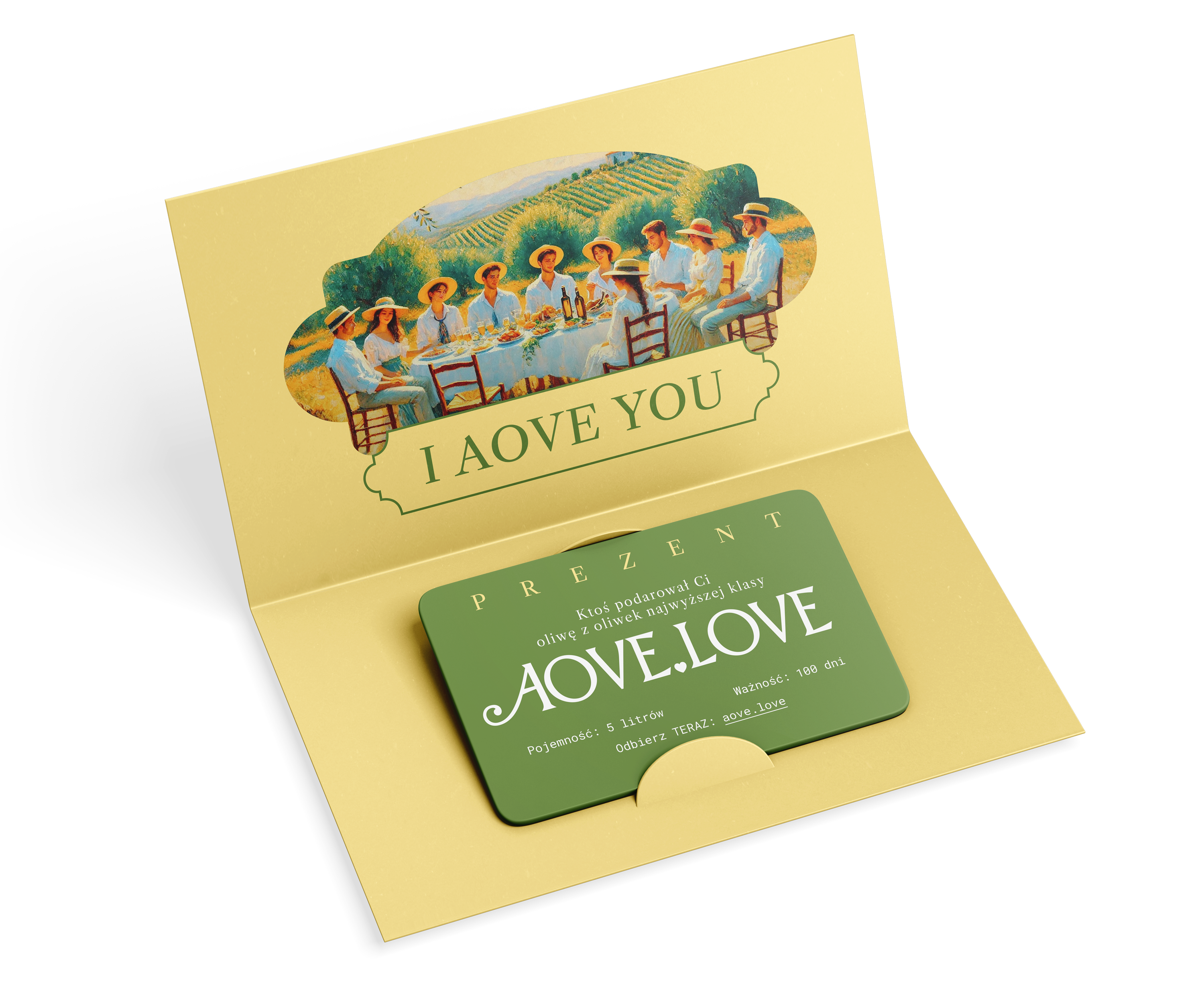 AOVE.LOVE Karta Podarunkowa Pomysł na Prezent - Oliwa z Oliwek Najwyższej Klasy AOVE